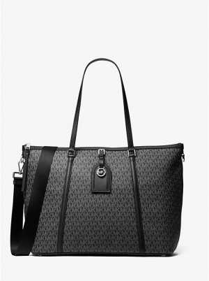 Michael Kors Heritage Large Logo Ženske Tote BLACK/WHITE | HR1256DFY